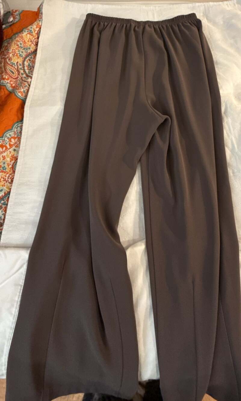 Blanque Vintage Brown Elastic Waist Wide Leg Pull-On Trousers Size 2